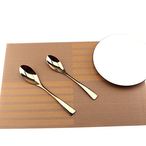 Cutlery Set Rose Gold, 5 Piece Rose Gold Plated Stainless Steel Silverware Flatware Sets, Service for 1 - size: 1-set-rose gold
