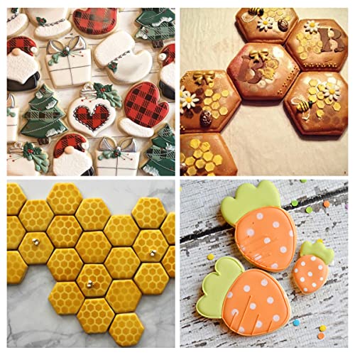 6x6in Cookie Stencils for Royal Icing Cookies Sugar Cookie, 16 Pcs Reusable Plastic Biscuit Cake Stencils with Checkered Buffalo Plaid Star Dots Shape for Airbrush Baking Craft Drawing DIY Art Decor - style: Line Style 1