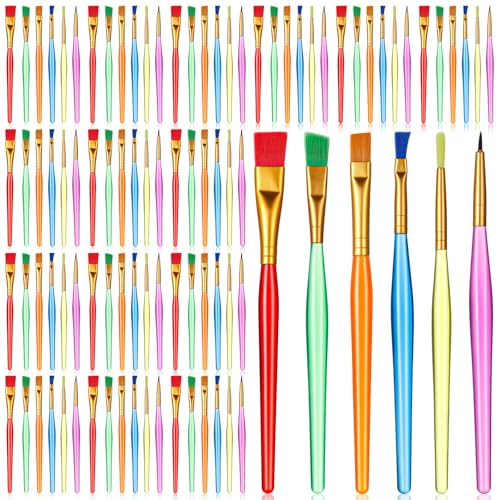 Maitys 144 Pcs All Purpose Paint Brush Set Bulk for Acrylic, Washable