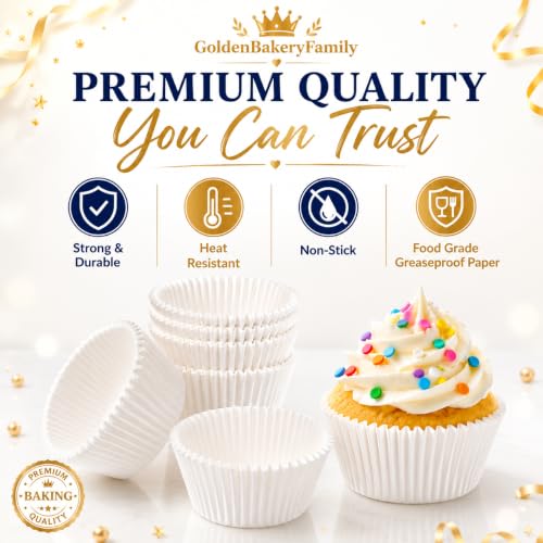 Mini Cupcake Liners,500 pcs White Mini Muffin Liners for Baking - color: White（500pcs）