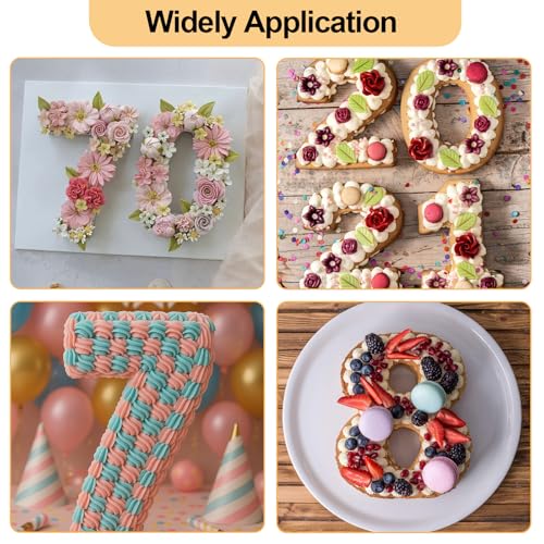 8 Inch Number Cake Mold Baking Forms Moulds,9 Pieces 0-8 Cake Number Stencils,Number Cake Pans,Flat Plastic Mold Numerical Templates Cutting for DIY Cakes/Cookies - size: 8 IN