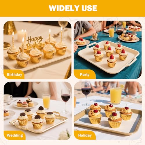 100Pack Gold Cupcake Liners, 3.5oz Baking Cupcake Cups, Mini Disposable Foil Muffin Liners, Grease-proof Paper Ramekin Oven-safe Cupcake Tins for Valentine Christmas Wedding Birthday Party with Spoons - color: Gold
