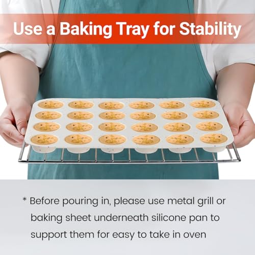 CAKETIME Silicone Mini Muffin Pan, 24 Cups Nonstick Mini Cupcake Pan for Baking Muffin, Cupcake, Egg Bites, Fat Bomb, 1 Pack Confetti - size: 1pc: Mini 24-Cup