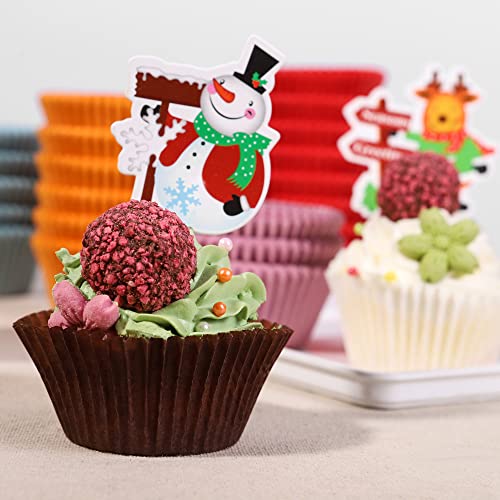 Bake Choice 200pc Standard Cupcake Liners for Baking, Rainbow Muffin Liners - color: Rainbow