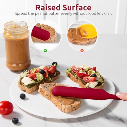 U-Taste Skinny Silicone Jar Spatula Scraper, 10in Sourdough Stir Stick, Red - color: Red, size: 9.72 in