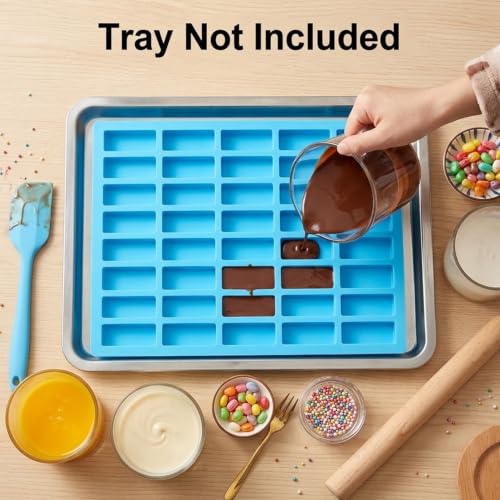 40 Cavity Narrow Rectangle Silicone Candy Molds Set Of 2