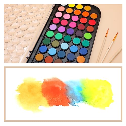 Artecho 48 Colors Watercolor Paint Set, 3 Brushes