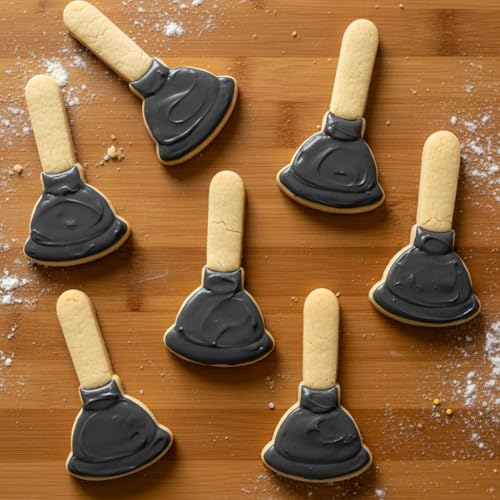 BAKERLOGY Toilet Plunger Cookie Cutter - Detailed Biscuit Cutter Design for Baking and Crafts, ideal on fondant, dough, clay