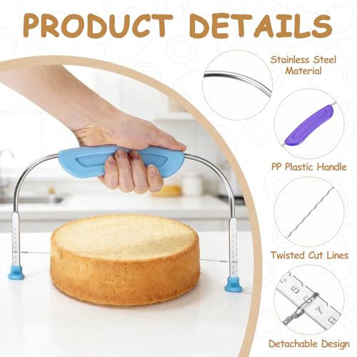 uxcell Cake Cutter Slicer Leveler with Plastic Handle Purple - color: Purple