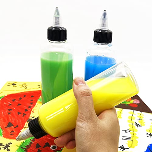 6 Pcs Dispensing Bottles, 4oz Plastic Squeeze Bottles with Twist Top Cap