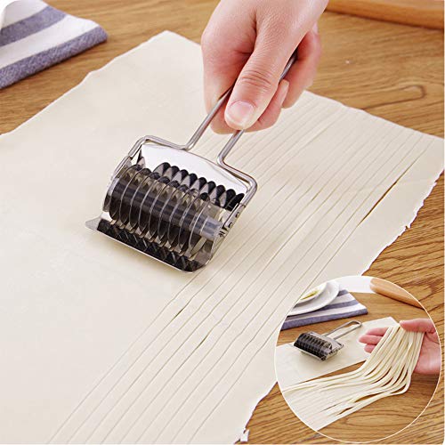 Pasta Maker, Stainless Steel Noodle Cutter Roller, Manual Pasta Dough Cutter