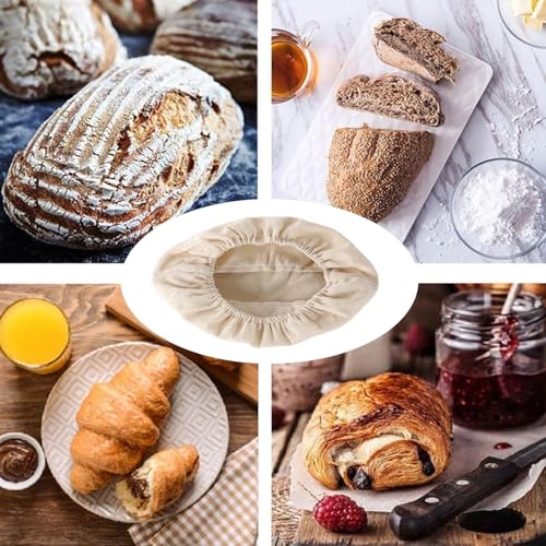 6 Pcs Oval Banneton Proofing Cloth liner 10 inch Bread Baking Basket Liner - style: Oval