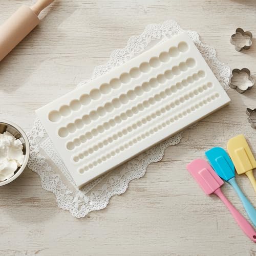 JJUNW Pearl Fondant Molds, Hemisphere Silicone Cake Border Decoration Tool