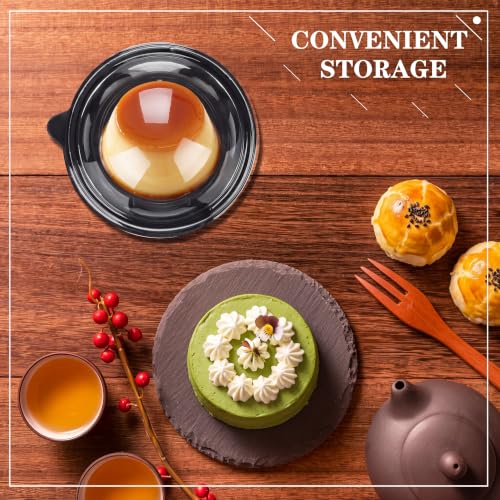 Patelai 200 Pcs Mini Plastic Cupcake Boxes with Dome Lid, Gold, Black - color: Gold, Black