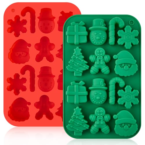 Christmas Chocolate Silicone Molds for Baking, 2 PCS - color: Christmas Mold 1 - 2pcs