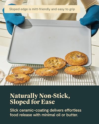 Caraway Non-Stick Ceramic Baking Sheet Trio and Cookie Sheet Set - color: Gray, size: Baking Sheet Trio & Cookie Sheet