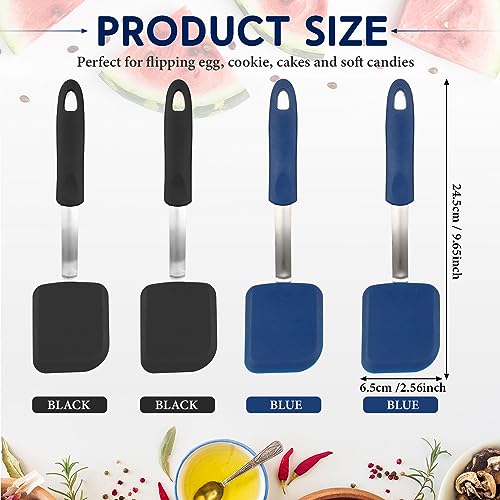 Gejoy 4 Pcs Silicone Turner Nonstick Flexible, Blue, Gray - color: Blue, Gray