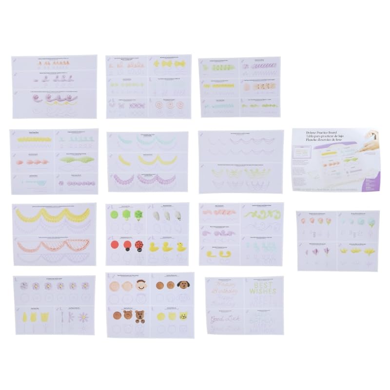 13pcs Cake Icing Piping Drawing Board Template Paper