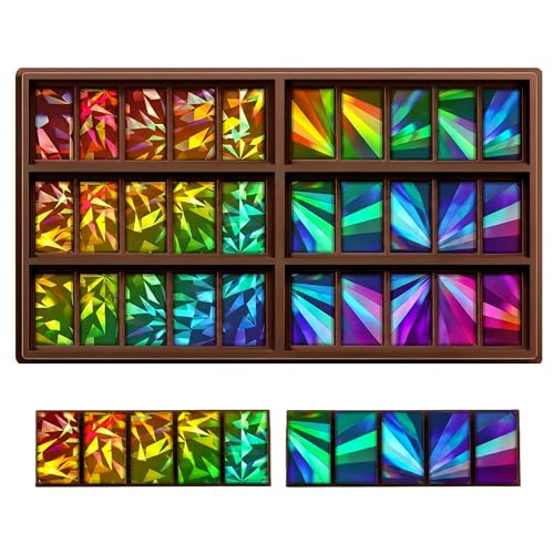 Christmas Candy Molds Holographic Chocolate Mold Silicone, Diamond - color: Windmill and Diamond, style: Rectangle