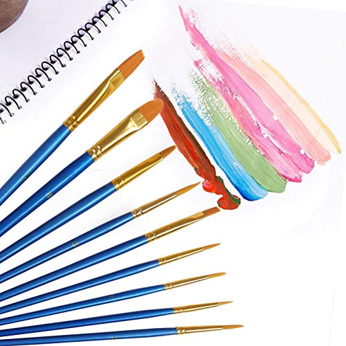 AROIC Painting Brush Set, 30 Packs/300 Pieces, Nylon Brush Head - color: 300pcs-blue
