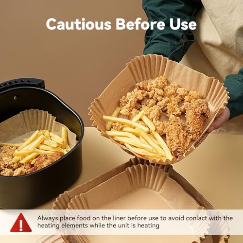 Koja 200-Pack Square Air Fryer Liners 8" - Parchment Paper Basket Liners - size: 8" Square 200-Pack