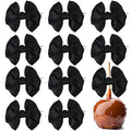 AIMUDI Black Satin Ribbon Twist Tie Bows for Treat Bags - 3.5" Black Bows for Crafts, Gift Wrapping & Wedding Favors - 24 Counts - color: Black
