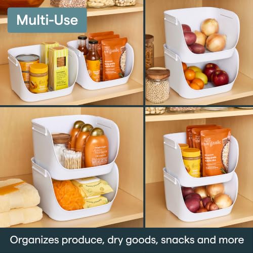 YouCopia ShelfBin Stacking Pantry Bins, 2-Pack, Stackable Storage Basket Organizers for Kitchen and Cabinet Organization - size: Stacking Bins