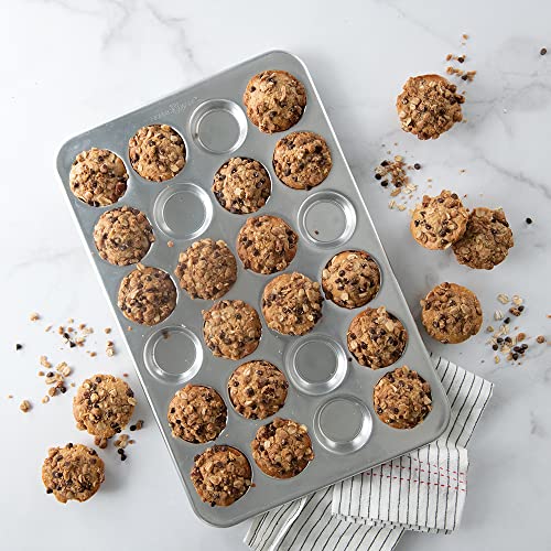 Nordic Ware Natural Aluminum Commercial Petite Muffin Pan, 24-Cavities (Pack of 4) - size: 24-Cavities (Pack of 4), style: 24-Cavities Petite
