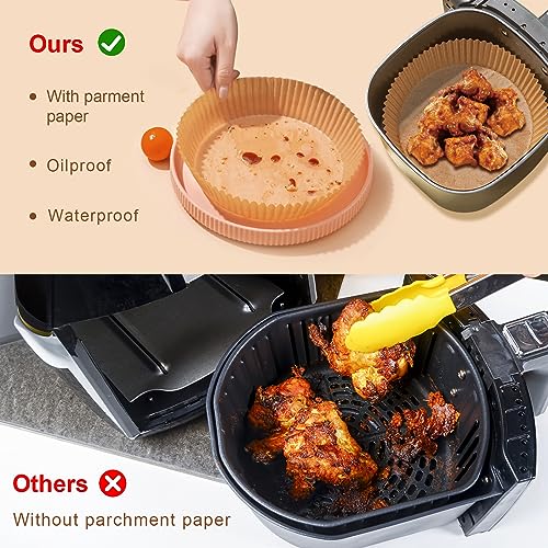 Air Fryer Liners Disposable, 100PCS Non-stick Disposable Airfryer Liners, 8 Inch Unbleached Parchment Paper, Round Airfryer Paper Liners for 5-8QT Air Fryer, Baking, Roasting Microwave - size: 8in-Round-100pcs