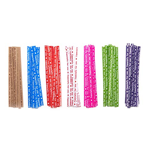 Tendwarm 100 Pcs 3x11 Inch Clear Long Cello Cellophane Treat Bags with 7 Mix Colors Twist Ties Perfect for Birthday Favor Candles Pretzel Icy Candy Popsicle - color: clear