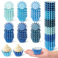 Blue Mini Size Cupcake Liners, Bulk Grease Resistant Baking Cups - color: Blue