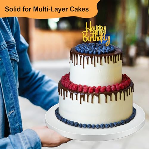 12 PCS Cake Drums 12 Inch Round, 1/2 Inch Thick Cake Boards, Food-Grade White Cardboard Cake Bases for Layer Cakes, Weddings, Birthdays & Bakery Use - size: 12 Pieces 12 inch