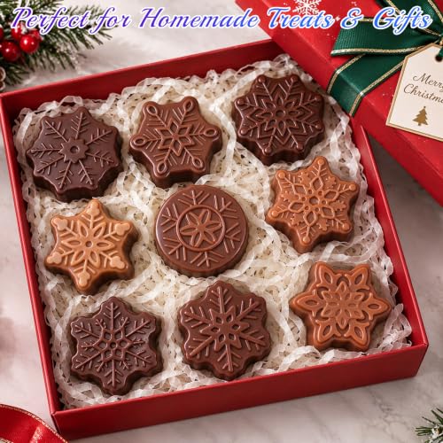 Snowflake Silicone Mold, 2Pcs Christmas Chocolate Molds - color: Purple