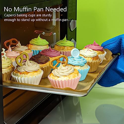 Caperci Heavy Duty White Cupcake Liners Standard Muffin Baking Cups 150pcs - color: White