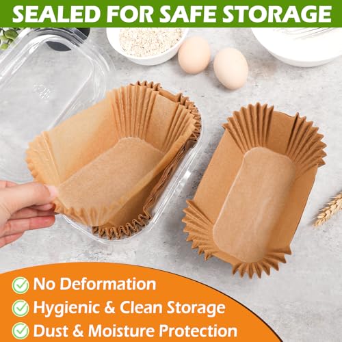 Webake 100Pcs Unbleached Parchment Paper Mini Loaf Pan Liners for 6x3 Small Banana Bread Pan, Ready-to-Use, Non Toxic Baking Papers - color: Brown 6 x 3