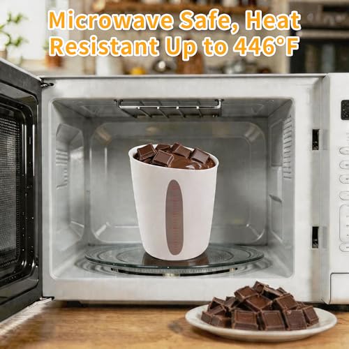 Food-Grade Silicone Cups for Melting Chocolate, 3Pcs BPA Free Silicone Measuring Cups with 1/2Cup/1Cup/2Cup Capacity, Reusable Baking Supplies for DIY Chocolate Molds - size: 1/2Cup*1+1Cup*1+2Cup*1