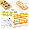 8PCS Ravioli Maker Press Set,for Homemade Pasta,Dumpling,Pastry Kit - color: Yellow