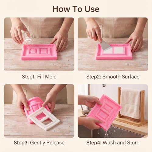 Pimoys 5 Pcs Photo Frame Fondant Molds Vintage Silicone - style: Photo Frame
