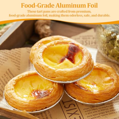 Disposable Aluminum Foil Tart,100 Pack Mini Pie Tins,Pie Pans for Baking Personal Mini Pies,Round Pie Tart Small Tin Foil Pans - style: 100 Pack