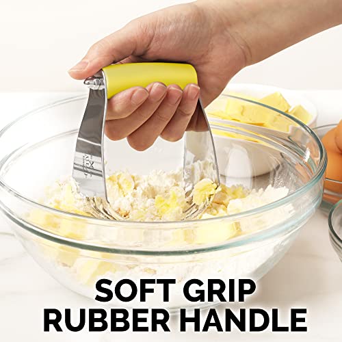 Zulay Kitchen Dough Blender - Stainless Steel Pastry Cutter, Heavy Duty Dough Cutter With Blades, Pastry Blender And Butter Cutter - Pastry Cutter For Baking (Yellow) - color: Yellow, size: Medium