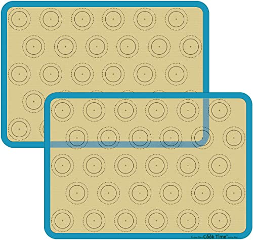 Macaron Silicone Baking Mat - 2 Non Stick Silicon Macaroon Baking Sheet - color: Blue