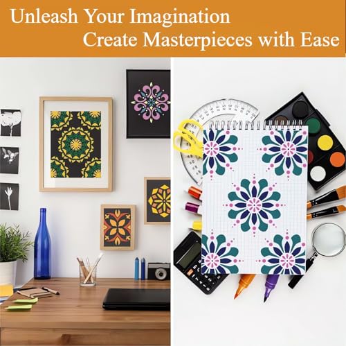 Mandala Stencils for Painting, 64 Pcs 5 Inch for Wood Signs Canvas - color: Mandala