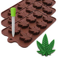 Marijuana Leaf Silicone Trays for Chocolate Gummies Party Novelty Gift Mold with Dropper, 3 Pack - size: 3pk with dropper
