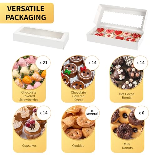 Cookie Boxes with Window, 16x6.5x2.5 Inches, 20 Pack - color: 16 x 6.5 x 2.5 Inch