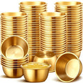 160 Pcs Gold Ramekin 304 Stainless Steel Sauce Cup, 2.36 x 1.57 x 1.14 Inch - size: 2.36 x 1.57 x 1.14 Inch