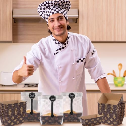 Sliner 120 Pcs Mini Paper Loaf Pans Disposable Baking Set with Bags