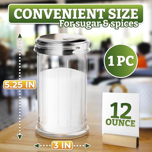 12 Oz Glass Sugar Dispenser with Pour Spout, Sugar Container for Coffee Bar - size: 1 Pcs 12 Oz