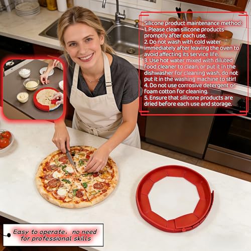Silicone Pie Crust Shield, Adjustable Pie Edge Protector for 8-11.4 Inch Pies, 2-Pack Blue Baking Guards - Reusable, Non-Stick, Prevents Burned Edges for Perfect Golden Crust (Red) - color: Red