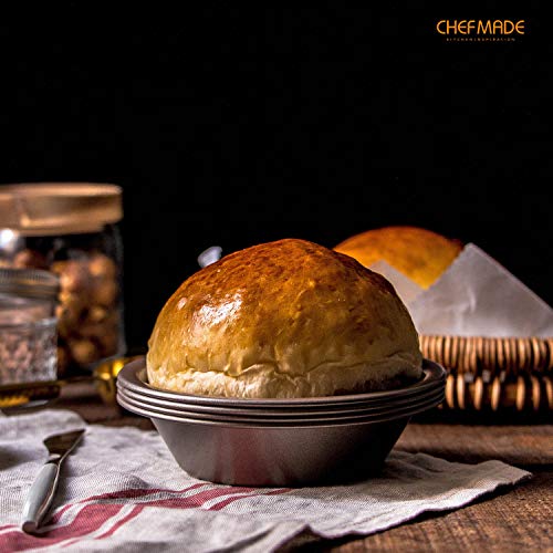 CHEFMADE Mini Pie Pan Set, 5-Inch 4Pcs Non-Stick Round Bread and Cake Bakeware for Oven and Instant Pot Baking (Champagne Gold) - size: 02 - 5" Cone 4Pcs