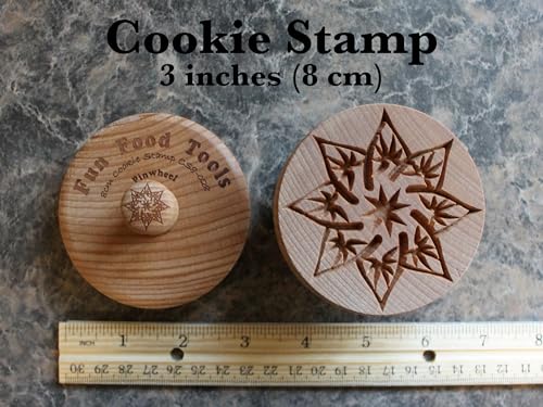 Large Wood Cookie Stamp, 3.1 inch (Pinwheel CS8-028) - color: Pinwheel CS8-028
